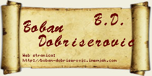 Boban Dobrišerović vizit kartica